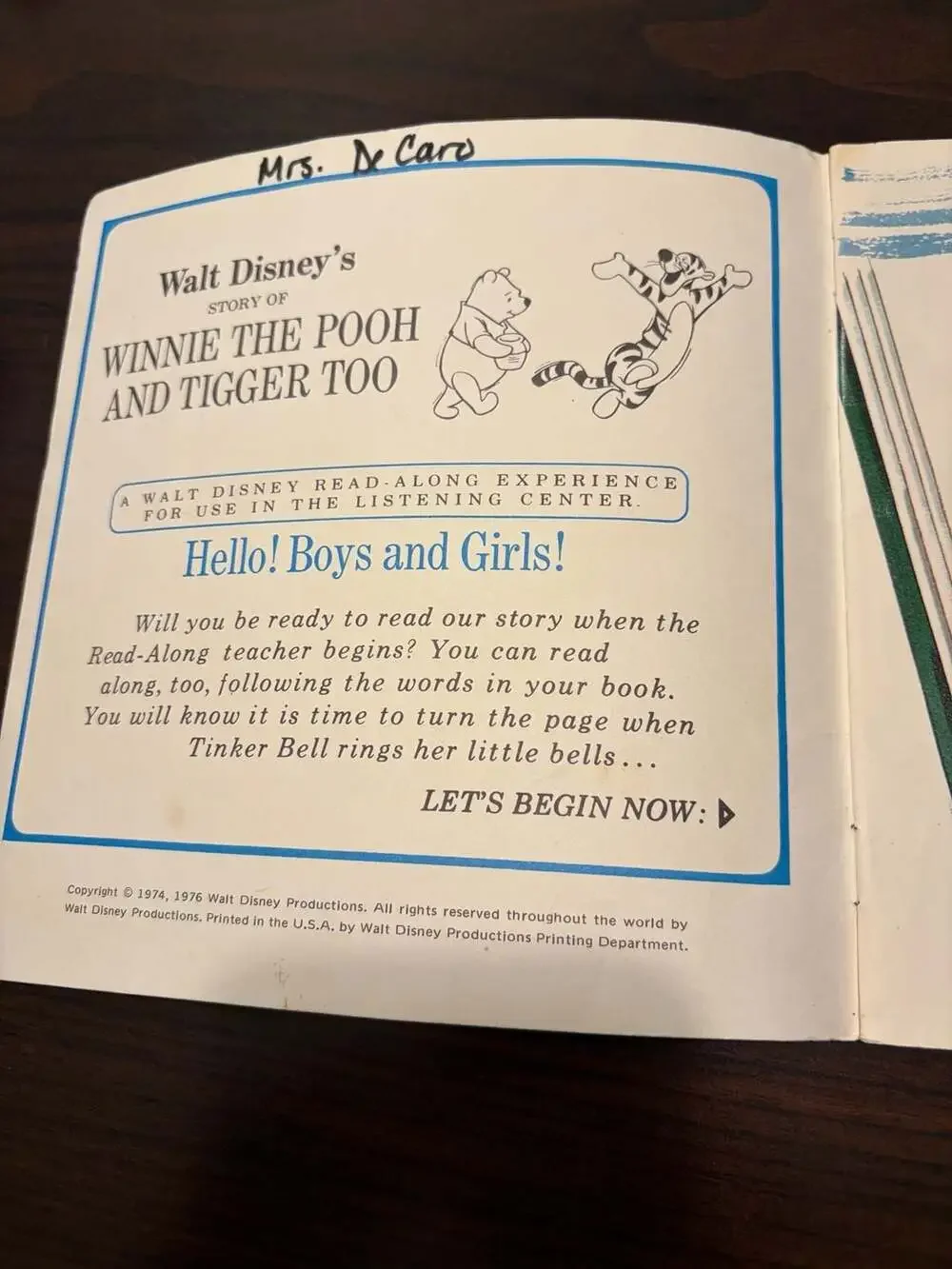 Set of 6 Vintage Walt Disney Read-Along Books